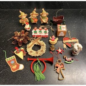 Cottagecore‎ Christmas Ornament Lot Angels, Nature, Animals, Santa & More